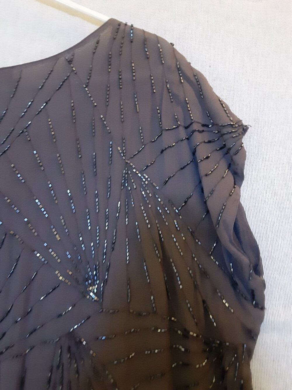 Tolani Nina cocktail top sequin blouse cap sleeves sz M fully lined - Picture 11 of 14